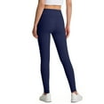 thumbnail image 6 of JTSRKL Girls Athletic Leggings Kids V-Cross Stretchy High Waist Tummy Control Yoga Running Dance Gym Pants with Pockets Navy 11-12 Years, 6 of 8