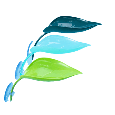3 Pack Leaf Decorations with Suction Cups, Frog Habitat Platform, Reptile Decorations for Terrarium, Frog Tank Accessories, Terrarium Decor for Tree Frog, African Dwarf Frog, Frog and Toad