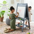thumbnail image 6 of Little Partners Folding EZ Easel Two Sided A-Frame Paint Easel, Chalk Board and Magnetic Dry Erase Board with Paper Roll and Eraser - Folding Art Station Educational Tool for Toddlers - Earl Grey, 6 of 11