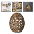thumbnail image 3 of Milaget Rustic Hand Weaved Pendant Light Crafts Lampshade Rattan Lamp Shade for Bedroom Khaki Cone, 3 of 9