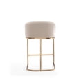 thumbnail image 3 of Manhattan Comfort Louvre 36 in. Cream and Titanium Gold Stainless Steel Counter Height Bar Stool, 3 of 3
