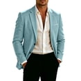 thumbnail image 3 of Tqyyweavej Men's Blazers Slim Fit Two Button Business Casual Suit Jacket Long Sleeve Notch Lapel Suit Sports Coat with Faux Flap Pockets, 3 of 10