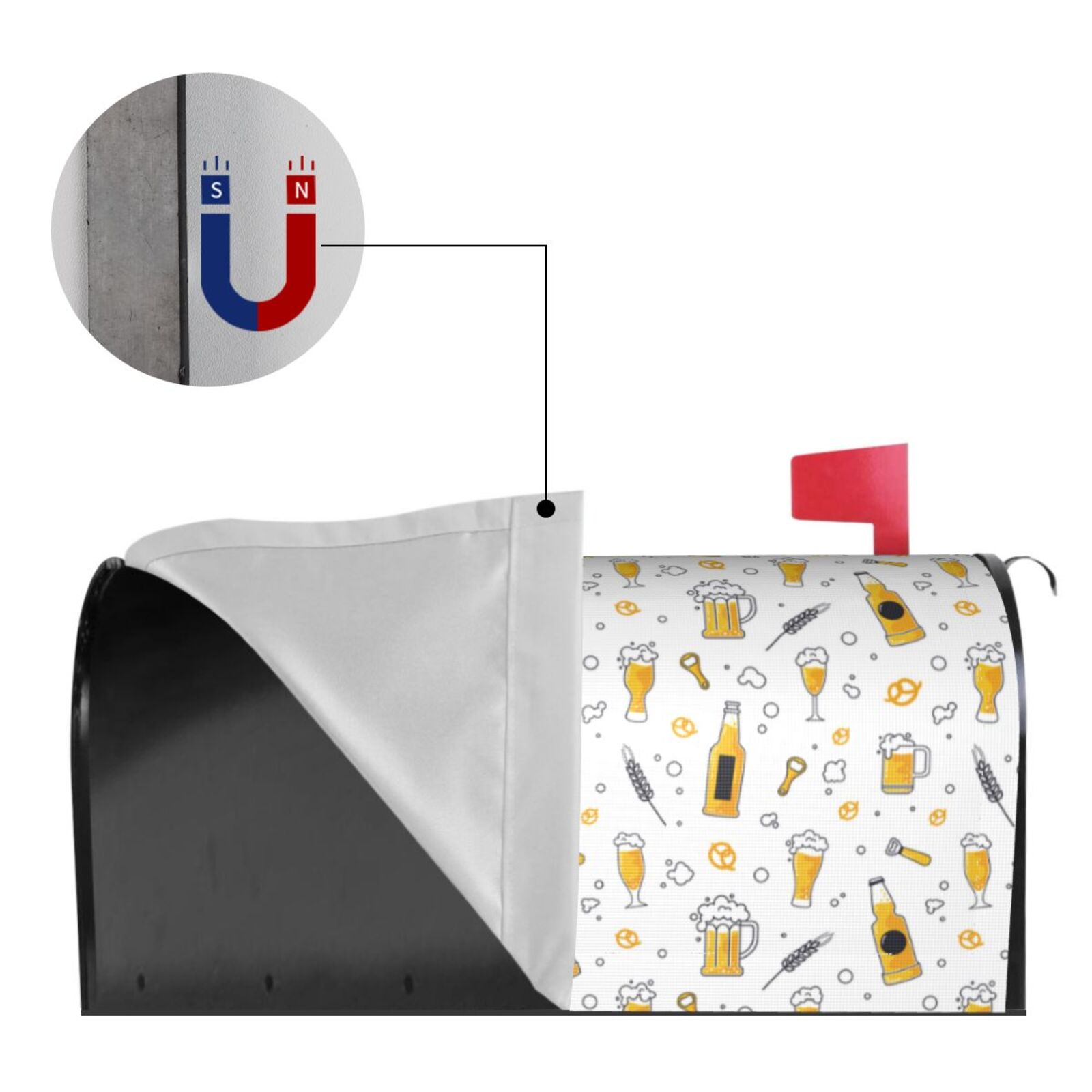 Kdxio Magnetic Mailbox Cover 25.5x21 in Mailbox Cover Outdoor Decoration Holiday Mailbox Covers for Home Garden Yard-25.5x21 in
