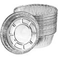 thumbnail image 2 of 30 Piezas Bandejas de Papel de Aluminio, Cuencos de Aluminio, Molde Desechable para Pasteles de Aluminio, para Fuego Abierto, Fuego de Carbón, Horno, Flor de Cerebro Asada, 9 Pulgadas, 2 of 5