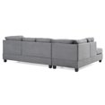 thumbnail image 5 of Homestock Elegant Escape L-Shape Sectional Sofa with Button-Tufting, Removable Backs and Pocketed Coil Seating, Track Arm Style, Living Room Sectional Couch -111"D x 78"W x 34"H-Color:Gray, 5 of 5