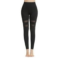 thumbnail image 2 of AKOEE High Waisted Yoga Leggings for Women with Side Mesh Stretch Slim Leg Workout Gym Active Pants (XL, Black), 2 of 7