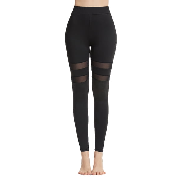 Stamzod Leggings for Women Tummy Control Lace Patchwork High Waist Yoga Pants Women Summer Stretch Gym Workout Black Leggings Black XL