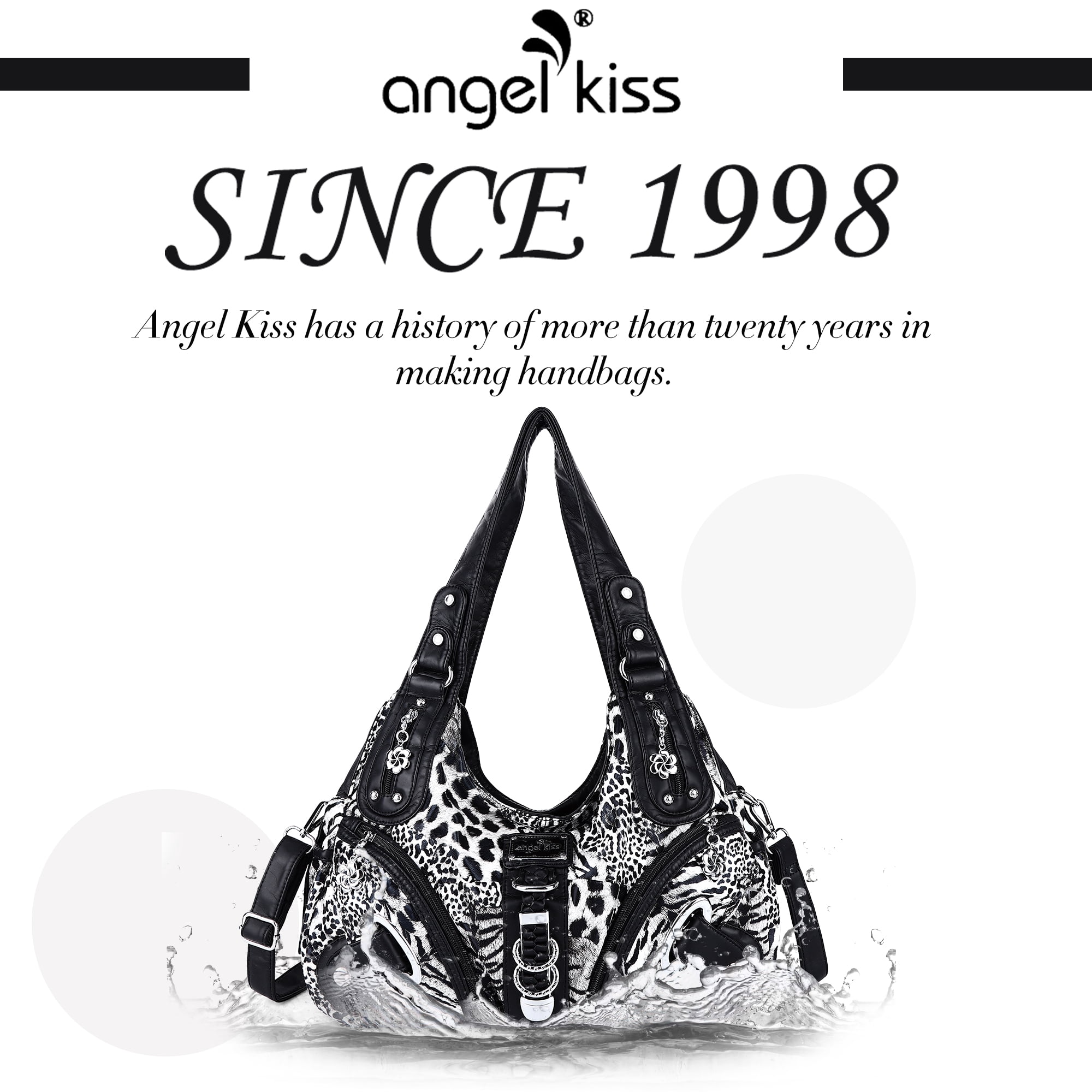 Angelkiss Hobo Shouder Purses for Women Crossbody Bag with Adjustable Long Straps Ultra Soft with Multiple Pockets