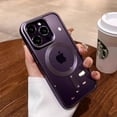 thumbnail image 1 of Matte Plating For Magsafe Magnetic Wireless Charge Case For iPhone 11 12 13 15 14 16 Pro Max Plus Soft Clear Shockproof Cover Dark Purple For iPhone 11Pro Max, 1 of 6