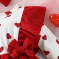 thumbnail image 6 of GYRATEDREAM Newborn Baby Girl Valentine's Day Outfit Infant Ruffle Long Sleeve Love Print Bodysuit Romper Dress with Headband Set Toddler Spring Fall Clothes Red for 0-18M, 6 of 8