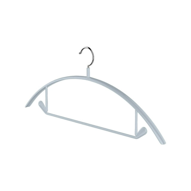 Space Saving Clothes Hangers Velvet Coated Metal Core With Chrome Hooks And Horizontal Accessory Bar 10 Pack