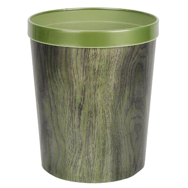 MasteelfCA 12L Garbage Bin Imitation Wood Grain Round Storage Box Trash Can Organizer Desk Storage Basket (Lilac)