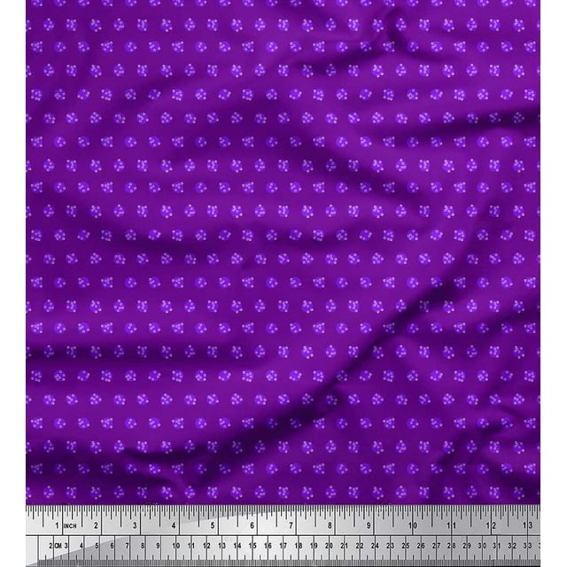 Soimoi Silk Fabric Dots Shirting Printed Fabric 1 Yard 42 Inch Wide