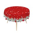thumbnail image 4 of Duangreer Cartoon Snowman Christmas 60''Round Tablecloth, Washable Picnic Table Cover for Party Dining, Indoor and Outdoor, 4 of 6