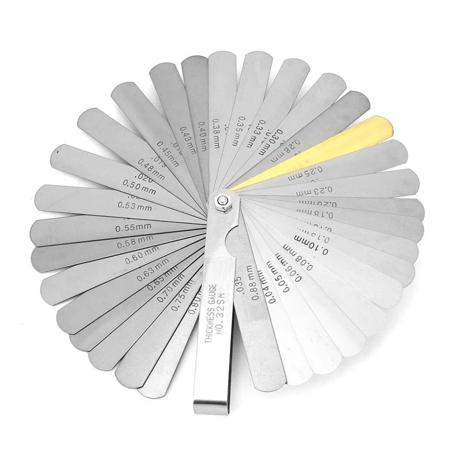1PC Feeler Gauge, 32 Blades Feeler Stainless Steel Feeler Gauge for Measurement for Measuring Thickness for Handwork Universal ,Corrosion-Resistant