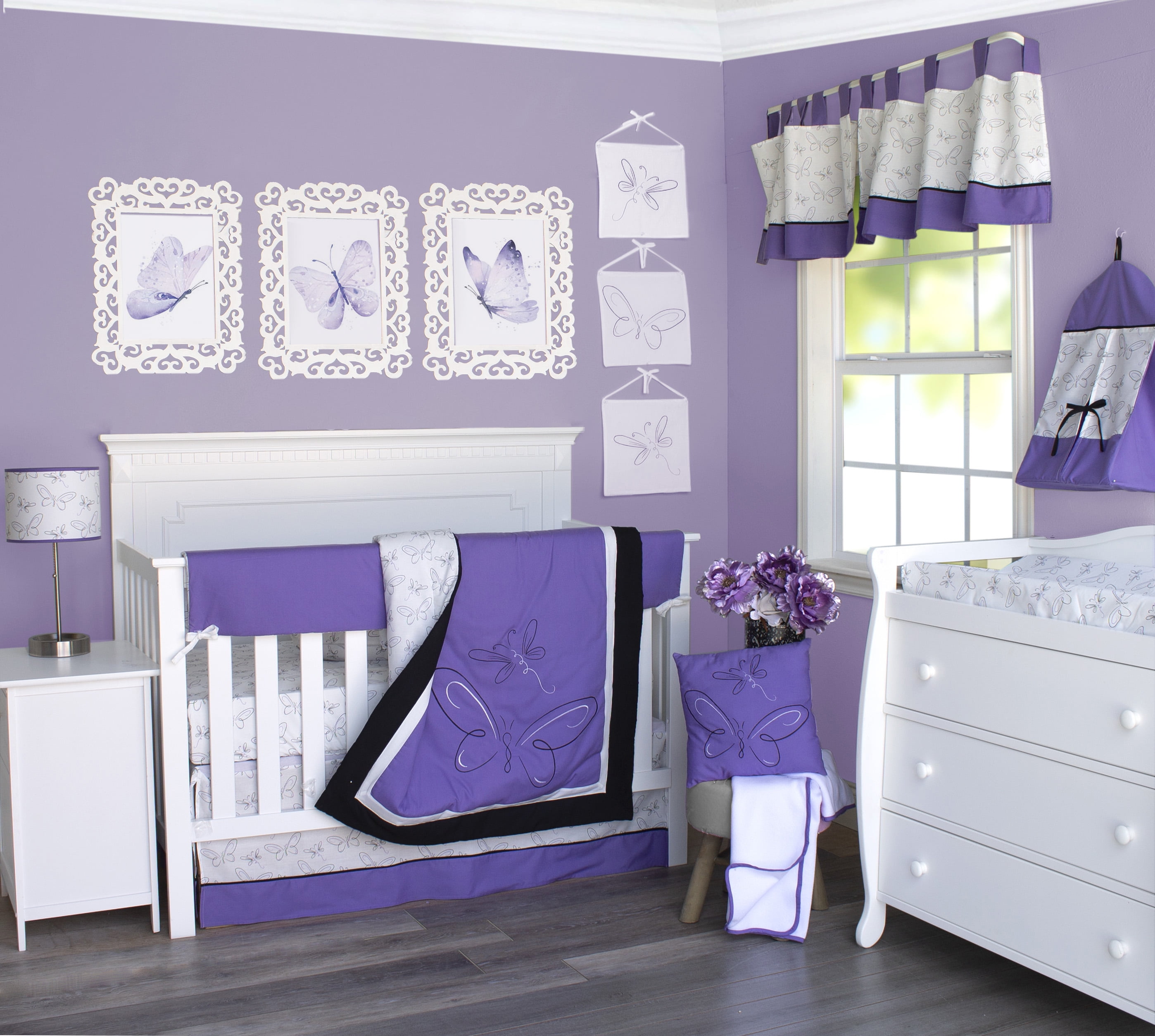purple crib bedding walmart
