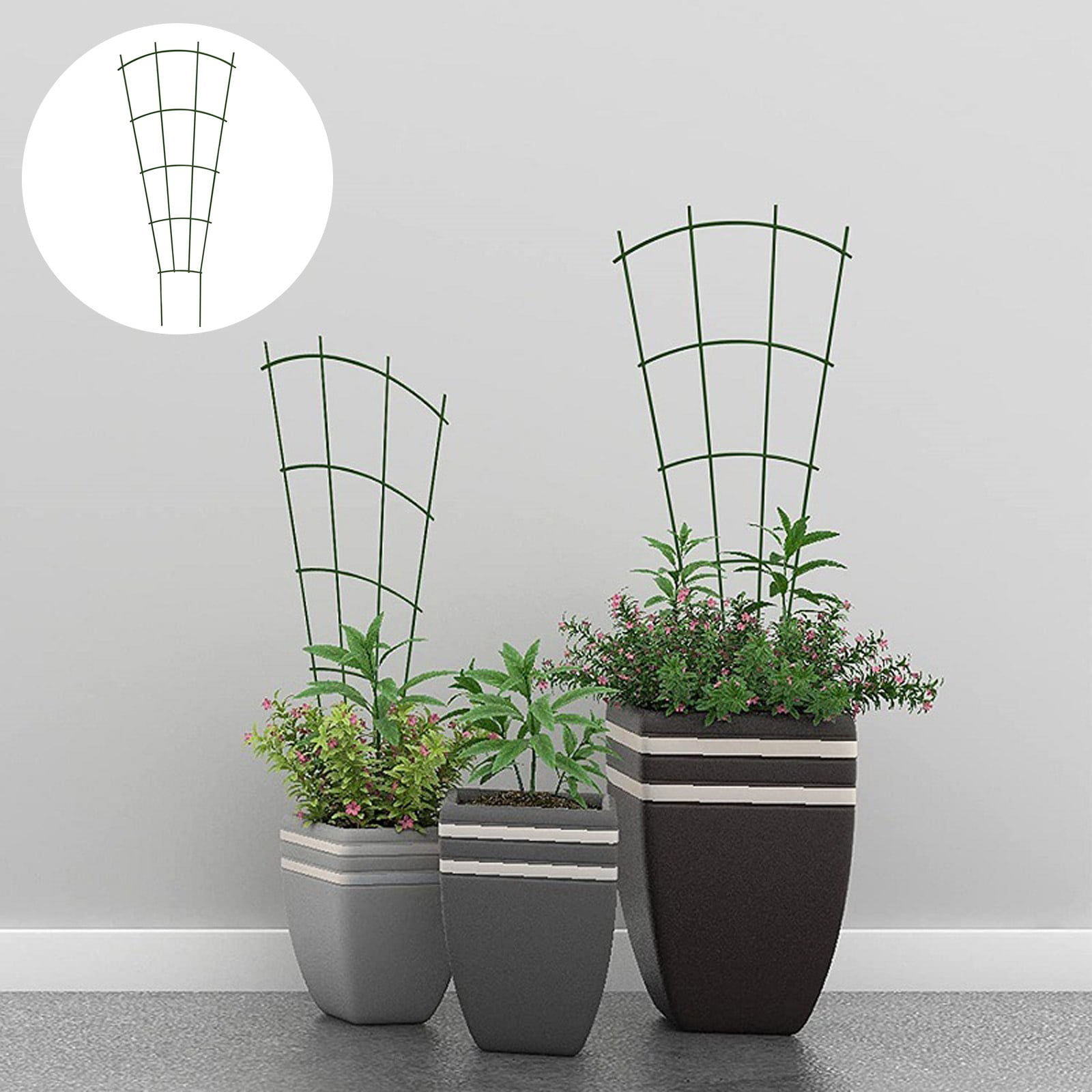 UJMNHYGT 2 Pack Stackable Metal Trellis for Climbing Outdoor Indoor, Sturdy Garden Trellis for Potted Vine Support Stakes Rustproof Design Decorative Support