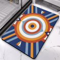 thumbnail image 2 of Retro Sun Non-Slip Bath Mat for a Funky Bathroom Upgrade - Half Circle Boho Rug in Vibrant Rainbow Colors, Soft Water Absorbent Fiber for Comfort, Cute Addition to Any Shower Room, 20x32 inch, 2 of 5