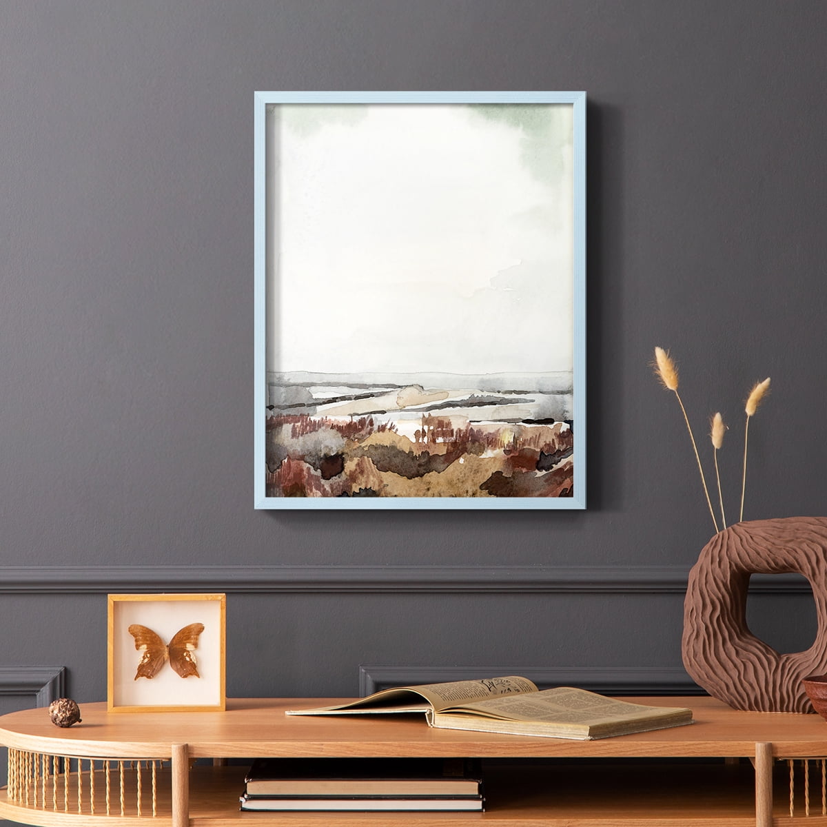 Coastal Inlet Study I Framed Print in Blue Solid Wood Framed Print No Nail Hanging