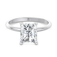 thumbnail image 2 of Shelly - Moissanite Radiant Cut Lab Diamond Invisible Halo Engagement Ring, 2 of 4