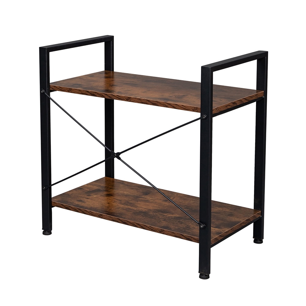 Lowestbest Vintage Bookshelf 2 Tier Bookcase, Modern Narrow Book Shelf and Book Case, Industrial Wood Shelving Unit for Living Room Lowestbest Vintage Bookshelf 2 Tier Bookcase, Modern Narrow Book Shelf and Book Case, Industrial Wood Shelving Unit for Living Room