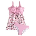thumbnail image 2 of Mefallenssiah Maillot de Bain pour Femmes Fendue Corps Mode Femmes Ruffle Pièce Conservatrice Maillot de Bain Poitrine Creux Colorblocking Maillot de Bain Dos Nu, 2 of 7
