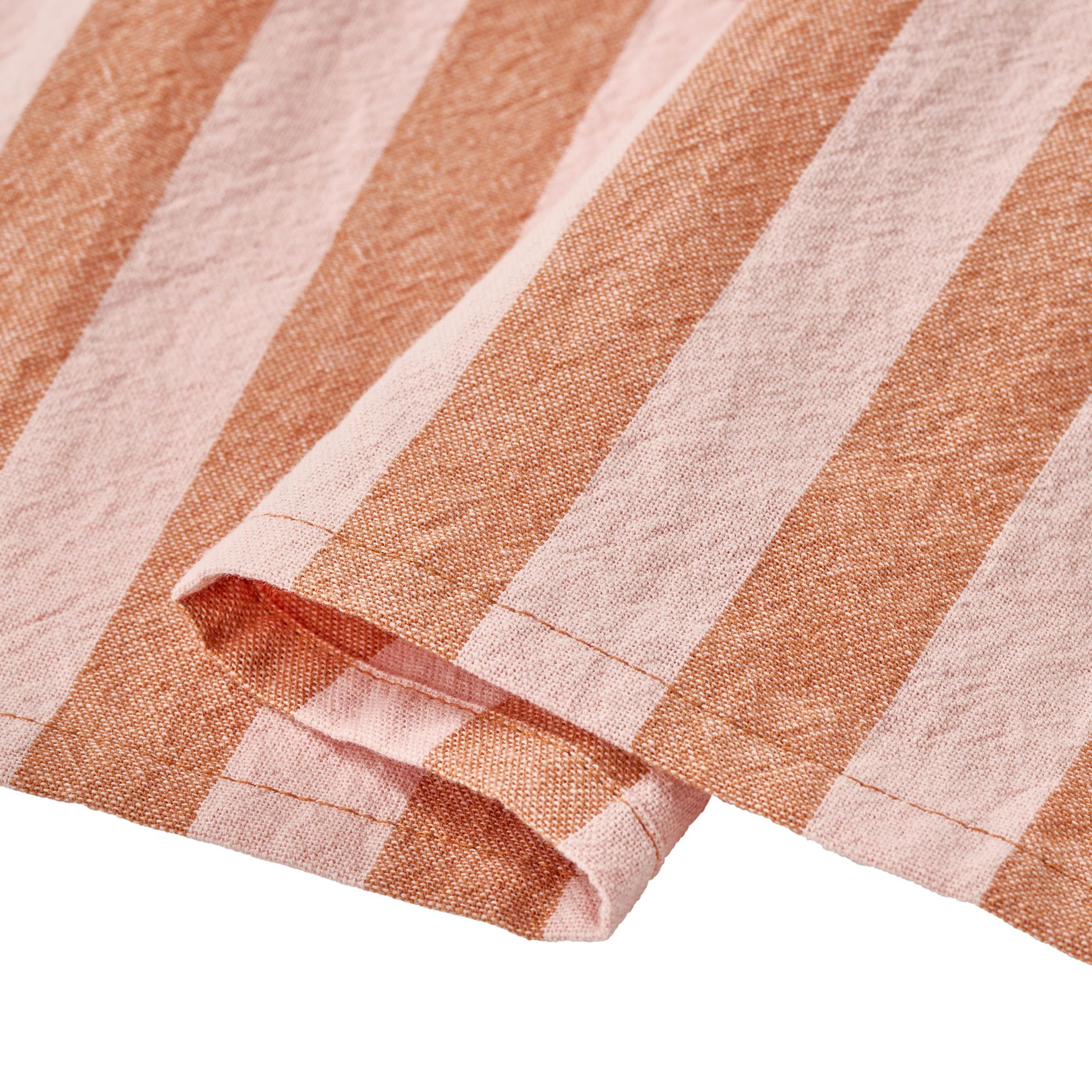 Beautiful Yarn Dyed Stripe Apron by Drew Barrymore, Coral Rose, 30"W x 32"L