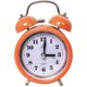 thumbnail image 1 of SQCLV Reloj despertador retro de 3,15 pulgadas con dos campanas, funciona con pilas, silencioso, sin tictac, para mesita de noche, analógico, con luz de fondo, color naranja, 12 x 8 x 5 cm, 1 of 5