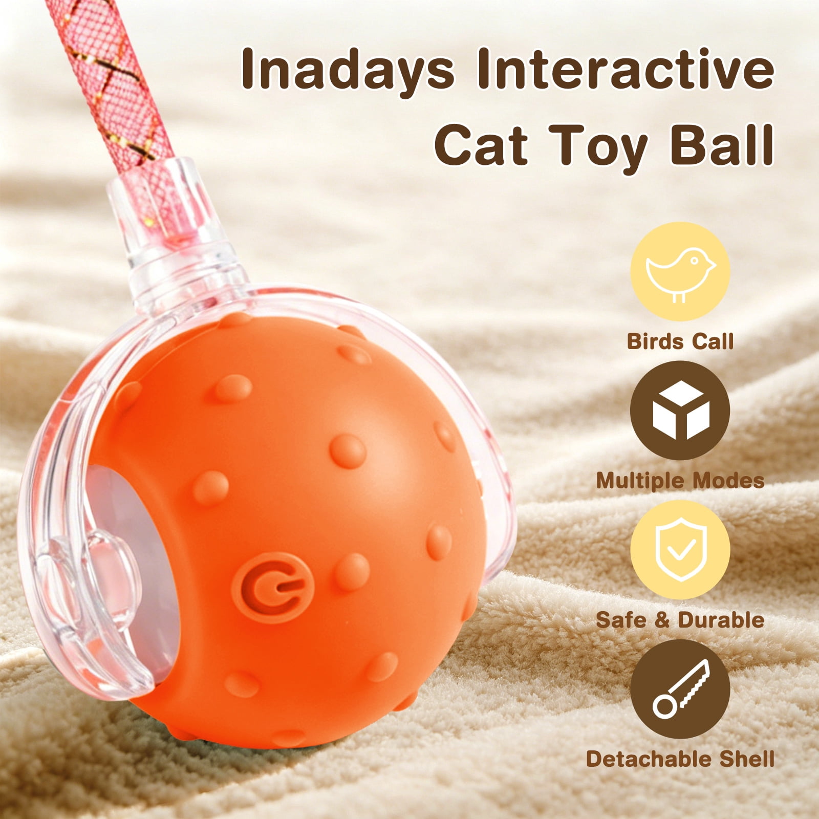 Risehigh Cat Toys for Indoor Cat Toy Smart Interactive Cat Toy Ball Rechargeable
