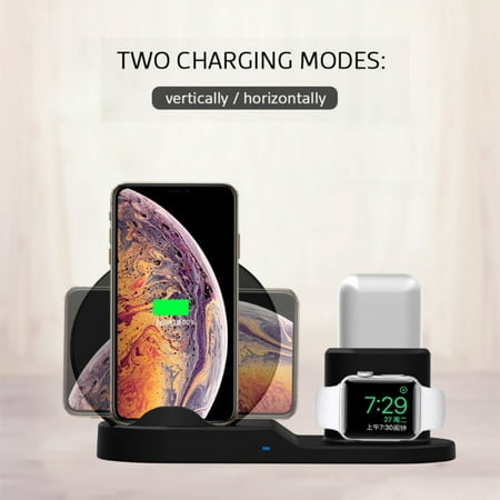 3-in-1 Mobile Phone Watch Headphone Chargers Wireless Quick Charge Automatic Power Off Adapte Charging Pad Power Bank For iPhone Xs/Xr/Xs Max For Samsung Galaxy S9/S9