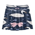 thumbnail image 2 of Girls' Skorts Elastic Waist Skorts with Inner Shorts Athletic Workout Shorts Skirts Swans and Pink Bows Small, 2 of 9
