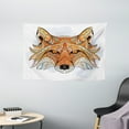 thumbnail image 1 of Tribal Tapestry, Primitive Embellished Red Fox Face with African Ornaments Totem Animal Design, Wall Hanging for Bedroom Living Room Dorm Decor, 60W X 40L Inches, Orange Amber, by Ambesonne, 1 of 2