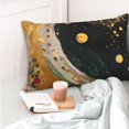 thumbnail image 4 of Pofeuu Abstract Gold Floral Galaxy Print Polyester Microfiber Plush Pillowcases, Super Soft and Cozy Pillow Case Covers with Envelop Closure（Pillow core not included）-14"x20", 4 of 6