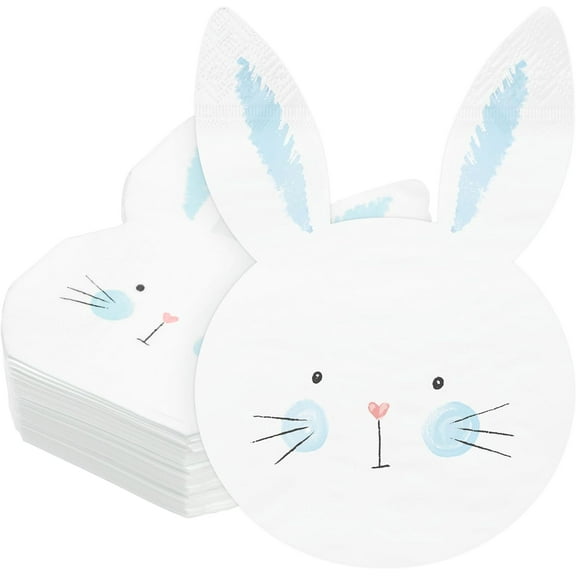 Cheerland Bunny Shaped Disposable Paper Napkin, 50 Count, for Easter, Spring, Baby Shower, Party