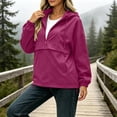 thumbnail image 4 of Trikvn Anorak Jacket Women Hooded Removable Half Zip Lightweight Pullover Windbreaker with Pockets Long Sleeve Loose Outdoor Rain Coat for Hiking, 4 of 9
