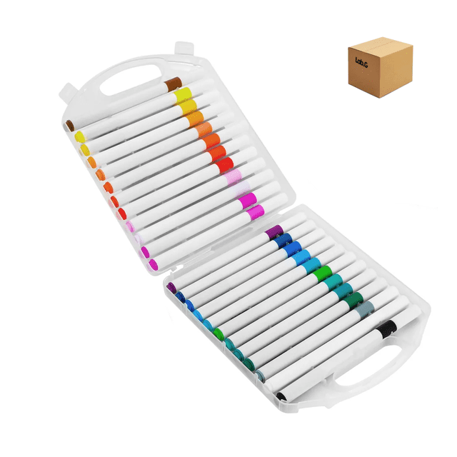 24 Colores Marcadores Acrílica Pincel Estuche Lab.G Blanco