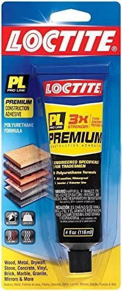 Loctite PL Premium Polyurethane Construction Adhesive 4-Ounce Tube 1451588 - 6 Pack