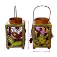 thumbnail image 3 of S/2 Lantern Frog Flower Dragonfly Candle Holder Metal Rustic Indoor Outdoor Garden Colorful Decor 6.5" x 4", 3 of 8