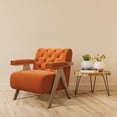 thumbnail image 4 of HomeZeer Mid Century Wingback Accent Chair Set of 2 ,Upholstered Tufted Arm Chair with Solid Wood Frame,Comfy Velvet Armchair Leisure Sofa for Living Room and Bedroom,Orange, 4 of 12