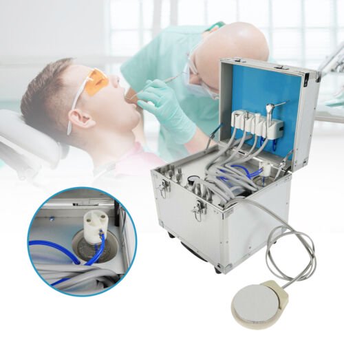 Dental Mobile Portable Rolling Case Dental Unit + Air Compressor