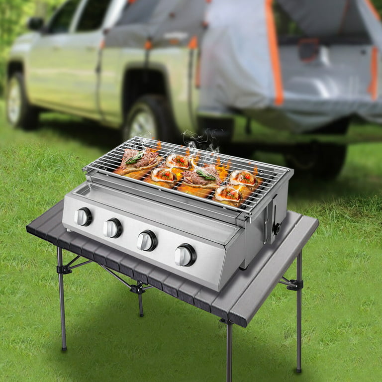 3 Burners Commercial Gas Grill Adjustable Tabletop Smokeless Outdoor  Barbecue Cooker Versatile Propane Gas Grill for Outdoor, Indoor, Picnic