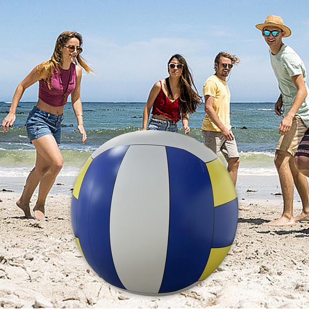 QHUDLV YXRRVING New Pvc Inflatable Beach Volleyball Big Football Ball Meeting Outdoor Team Bui Sports Grass Fun N2m1 Volleyball Beach Ball