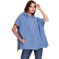 thumbnail image 4 of Sweat à Capuche Oversize à Manches Courtes pour Femmes avec Fentes Latérales, 4 of 5