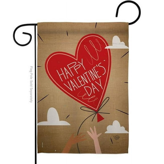 Ornament Collection G191099-BO Sweet Valentines Day Balloon Springtime Double-Sided Decorative Garden Flag, Multi Color