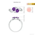 thumbnail image 4 of ANGARA Natural Round Amethyst Two Stone Bypass Ring with Diamonds in 925 Sterling Silver for Women (Size-5mm) | February Birthstone, Anniversary, Jewelry Gift for Women | Natural Amethyst Ring, 4 of 9