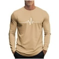 thumbnail image 2 of Nmnitkp Mens Long Sleeve Tee Shirts Casual Cotton T-Shirts Fall Winter Tops Plain Tshirts for Men Trendy Work Shirt Top Khaki,4XL, 2 of 5