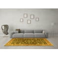 thumbnail image 3 of Ahgly Company Machine Washable Indoor Square Persian Yellow Traditional Area Rugs, 8' Square, 3 of 4