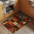 thumbnail image 3 of Boho Vintage Entryway Rug 2x3ft Washable Non Slip Bathroom Rug Low Pile Indoor Floor Front Door Mat Brown Ethnic Middle Century Geometric Rectangle Area Rugs Carpet for Kitchen Office Dining Room, 3 of 9