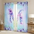 thumbnail image 3 of Homewish Aesthetic Letter M Black Out Curtains for Kids, Blue Kawaii Butterfly Curtains Pack of 2 (42x63 Each), Fairy Tale Princess Style Bedroom Curtains, Window Curtains Home Decor, 3 of 7