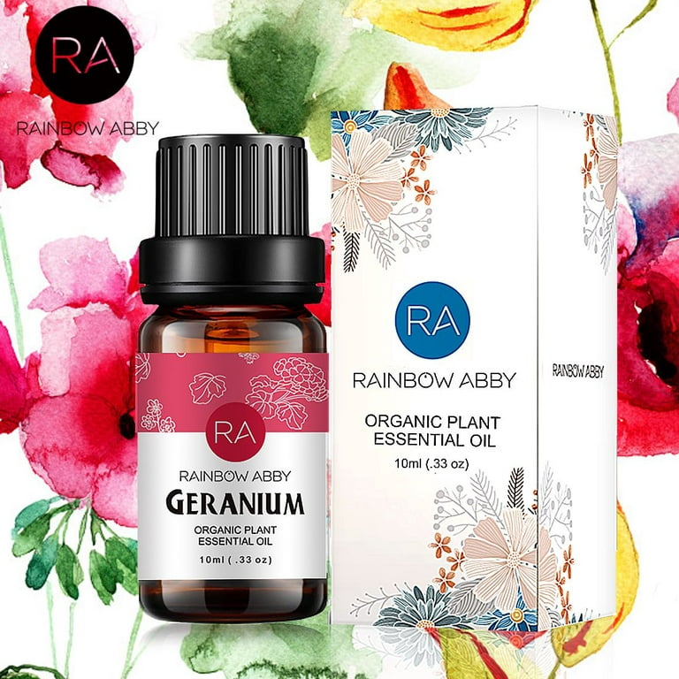 Geranium Essential Oil 100% Pure Organic Therapeutic Grade Geranium Oil for  Diffuser, Sleep, Perfume, Massage, Skin Care, Aromatherapy, Bath - 10ML 